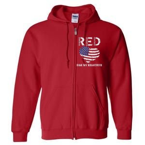 Red Friday For My Brother Remember Everyone Deployed Us Flag Full Zip Hoodie