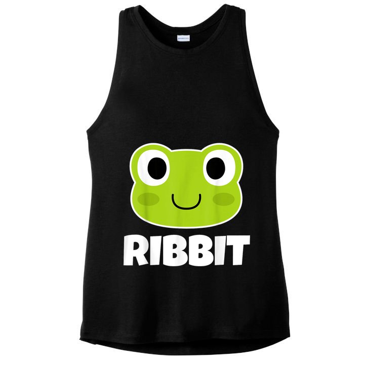 Ribbit Frogs | Frog Lover Ladies PosiCharge Tri-Blend Wicking Tank