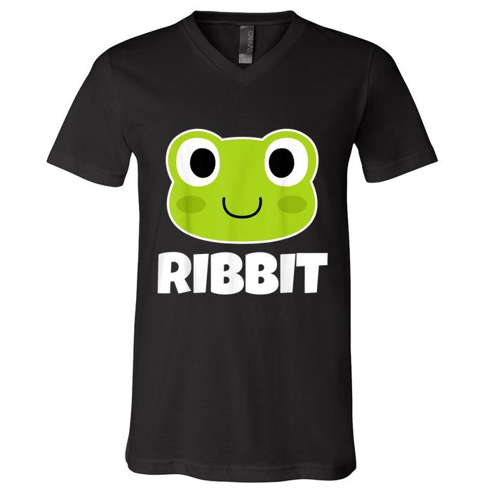 Ribbit Frogs | Frog Lover V-Neck T-Shirt