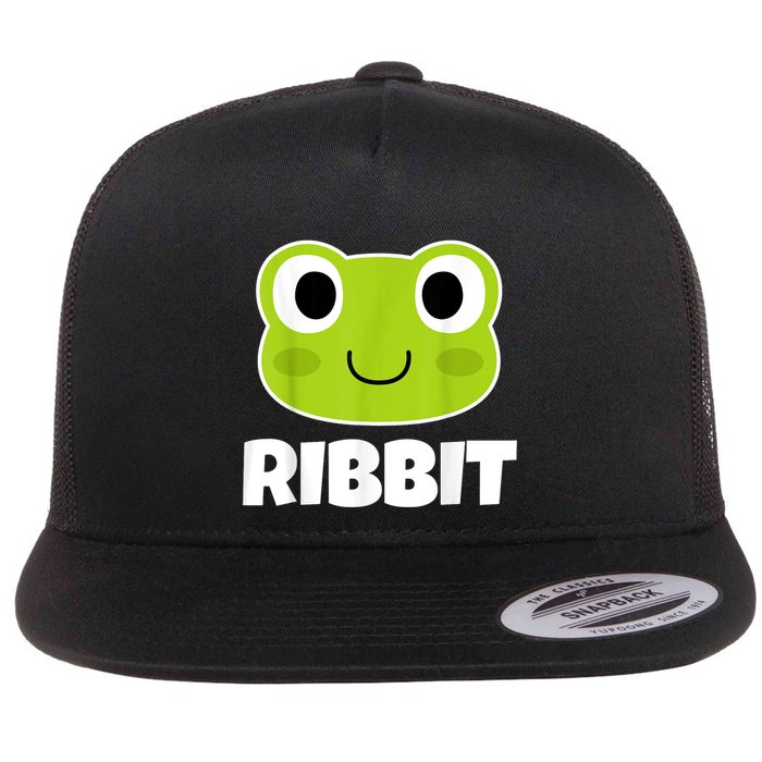 Ribbit Frogs | Frog Lover Flat Bill Trucker Hat