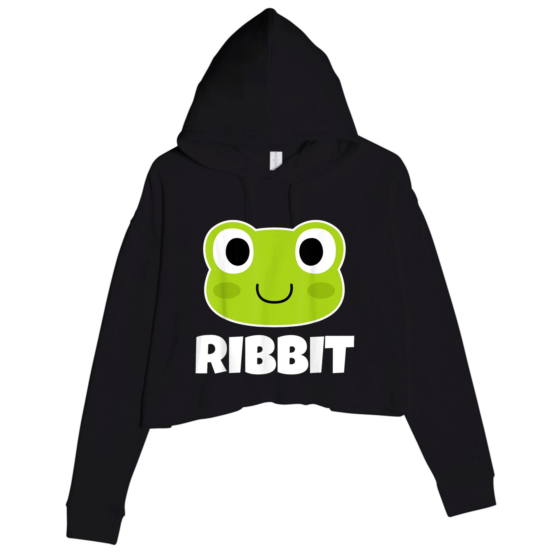 Ribbit Frogs | Frog Lover Crop Fleece Hoodie