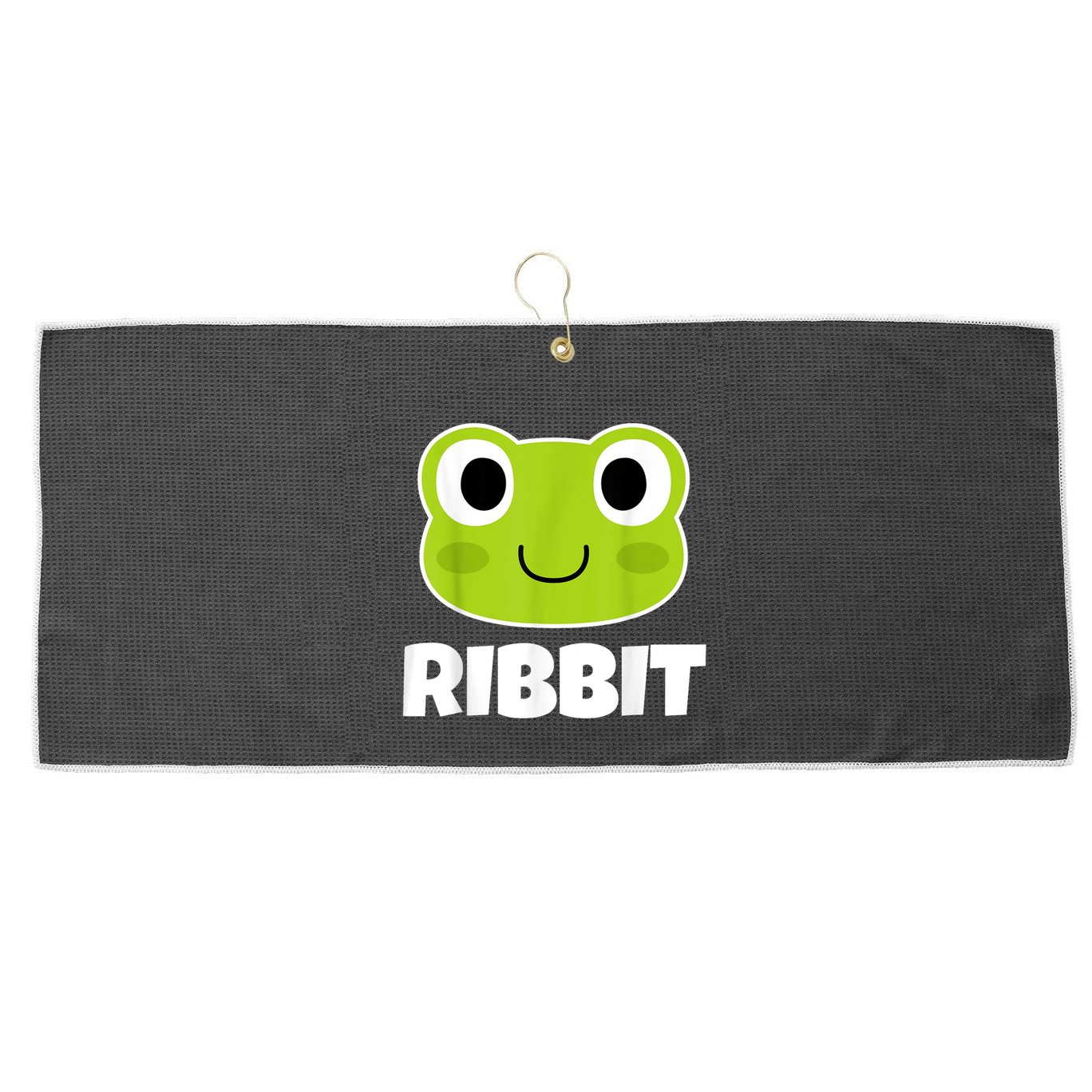 Ribbit Frogs | Frog Lover Large Microfiber Waffle Golf Towel