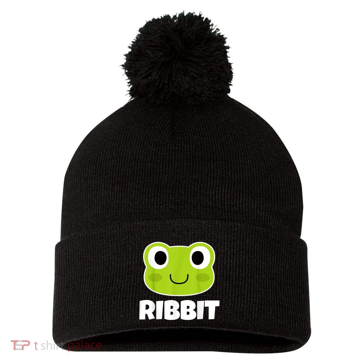 Ribbit Frogs | Frog Lover Pom Pom 12in Knit Beanie