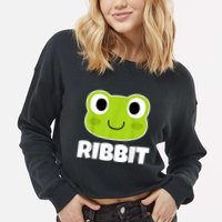 Ribbit Frogs | Frog Lover Cropped Pullover Crew