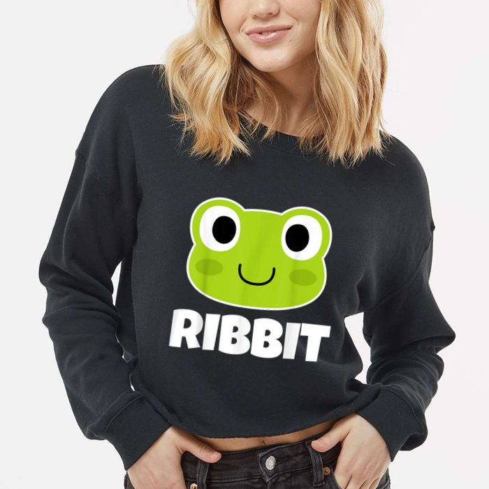 Ribbit Frogs | Frog Lover Cropped Pullover Crew