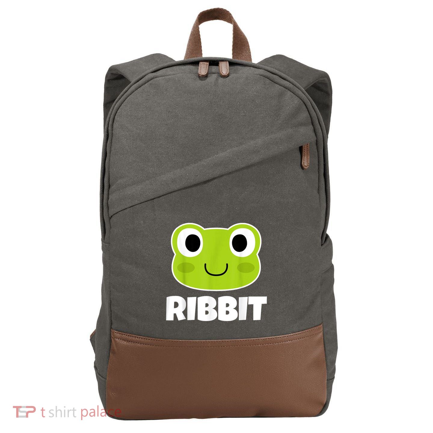 Ribbit Frogs | Frog Lover Cotton Canvas Backpack