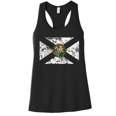 Retro Florida Fl Flag Souvenir Gift Women's Racerback Tank