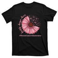 Ribbon Flower Faith Hope Love Breast Cancer Awareness Month T-Shirt