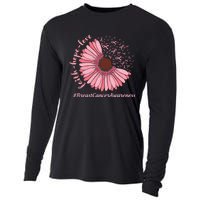 Ribbon Flower Faith Hope Love Breast Cancer Awareness Month Cooling Performance Long Sleeve Crew