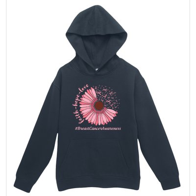 Ribbon Flower Faith Hope Love Breast Cancer Awareness Month Urban Pullover Hoodie