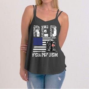 Red Friday For My Son Remember Everyone Deployed Military Women's Strappy Tank