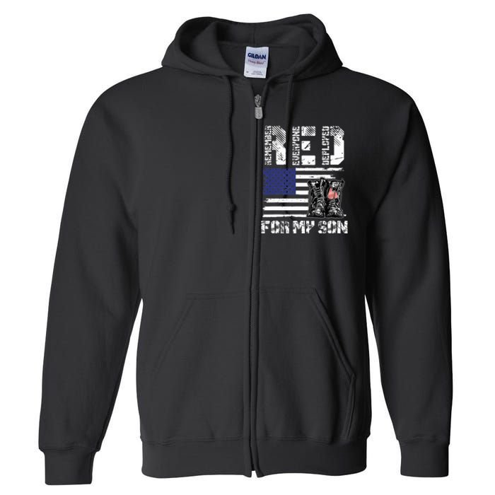 Red Friday For My Son Remember Everyone Deployed Military Full Zip Hoodie