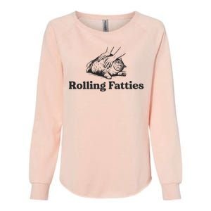 Rolling Fatties Funny Cat Lover Womens California Wash Sweatshirt