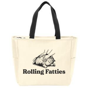 Rolling Fatties Funny Cat Lover Zip Tote Bag