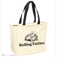Rolling Fatties Funny Cat Lover Zip Tote Bag