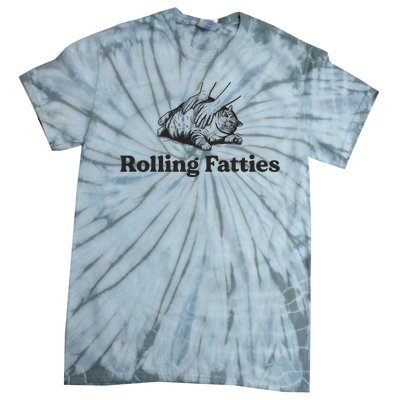 Rolling Fatties Funny Cat Lover Tie-Dye T-Shirt