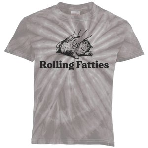 Rolling Fatties Funny Cat Lover Kids Tie-Dye T-Shirt