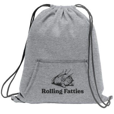 Rolling Fatties Funny Cat Lover Sweatshirt Cinch Pack Bag