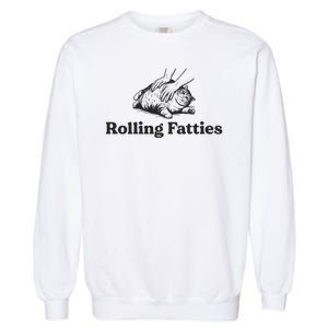 Rolling Fatties Funny Cat Lover Garment-Dyed Sweatshirt