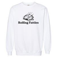 Rolling Fatties Funny Cat Lover Garment-Dyed Sweatshirt