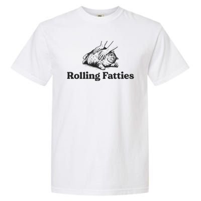 Rolling Fatties Funny Cat Lover Garment-Dyed Heavyweight T-Shirt