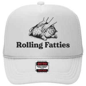 Rolling Fatties Funny Cat Lover High Crown Mesh Back Trucker Hat