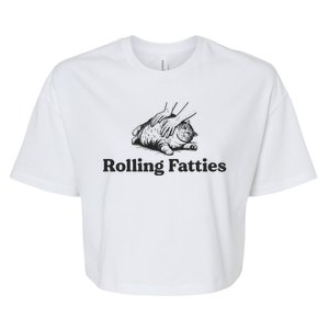 Rolling Fatties Funny Cat Lover Bella+Canvas Jersey Crop Tee