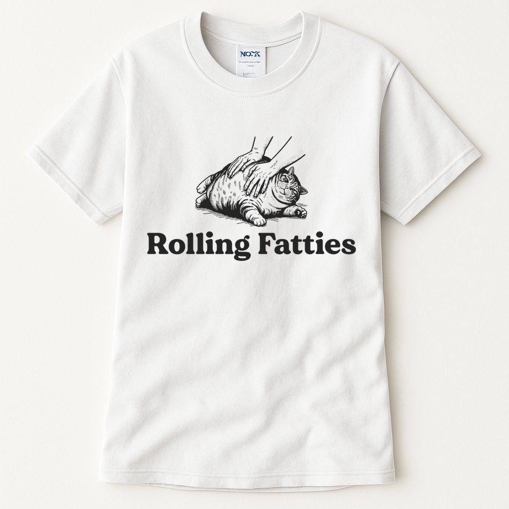 Rolling Fatties Funny Cat Lover Tall T-Shirt