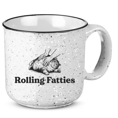 Rolling Fatties Funny Cat Lover 15oz Campfire Ceramic Mug