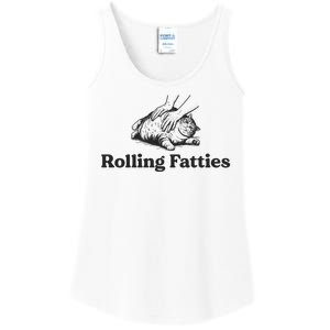 Rolling Fatties Funny Cat Lover Ladies Essential Tank