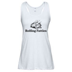 Rolling Fatties Funny Cat Lover Ladies Essential Flowy Tank