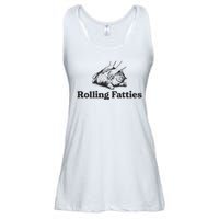 Rolling Fatties Funny Cat Lover Ladies Essential Flowy Tank