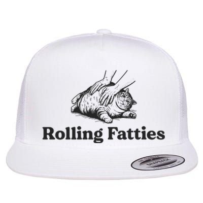 Rolling Fatties Funny Cat Lover Flat Bill Trucker Hat