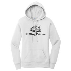 Rolling Fatties Funny Cat Lover Women's Pullover Hoodie