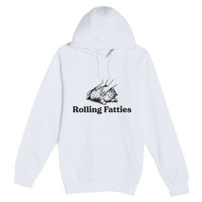 Rolling Fatties Funny Cat Lover Premium Pullover Hoodie