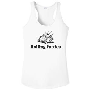 Rolling Fatties Funny Cat Lover Ladies PosiCharge Competitor Racerback Tank