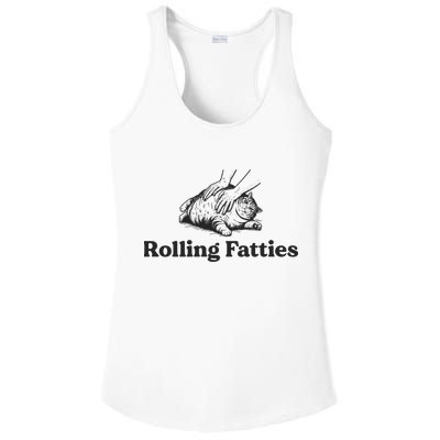 Rolling Fatties Funny Cat Lover Ladies PosiCharge Competitor Racerback Tank