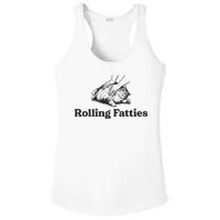 Rolling Fatties Funny Cat Lover Ladies PosiCharge Competitor Racerback Tank