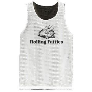 Rolling Fatties Funny Cat Lover Mesh Reversible Basketball Jersey Tank