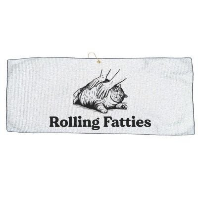 Rolling Fatties Funny Cat Lover Large Microfiber Waffle Golf Towel