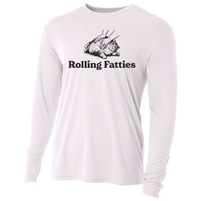 Rolling Fatties Funny Cat Lover Cooling Performance Long Sleeve Crew