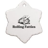 Rolling Fatties Funny Cat Lover Ceramic Star Ornament