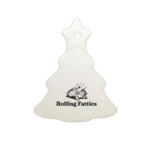 Rolling Fatties Funny Cat Lover Ceramic Tree Ornament