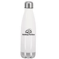 Rolling Fatties Funny Cat Lover Stainless Steel Insulated Water Bottle