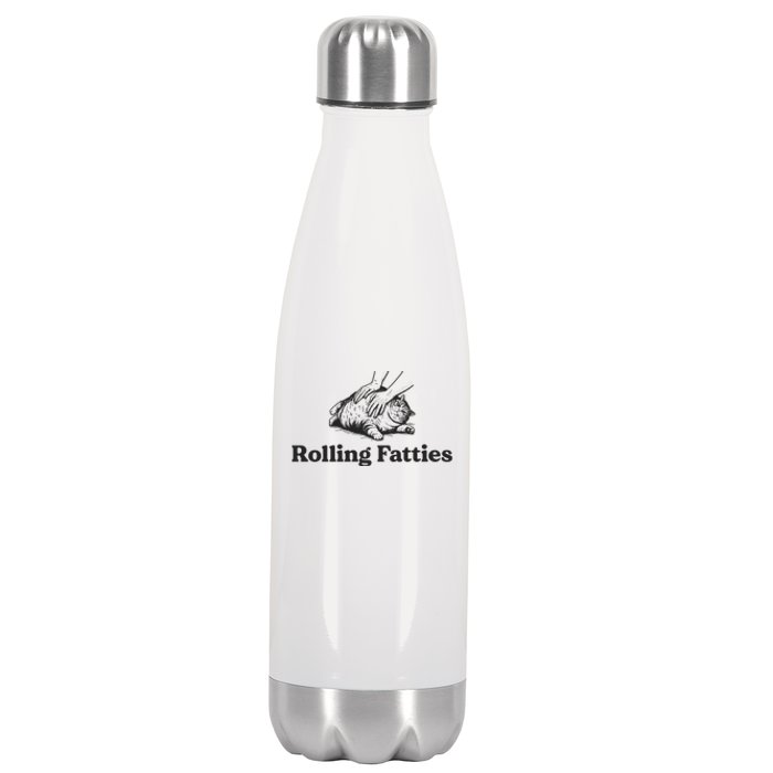 Rolling Fatties Funny Cat Lover Stainless Steel Insulated Water Bottle