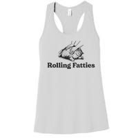 Rolling Fatties Funny Cat Lover Women's Racerback Tank