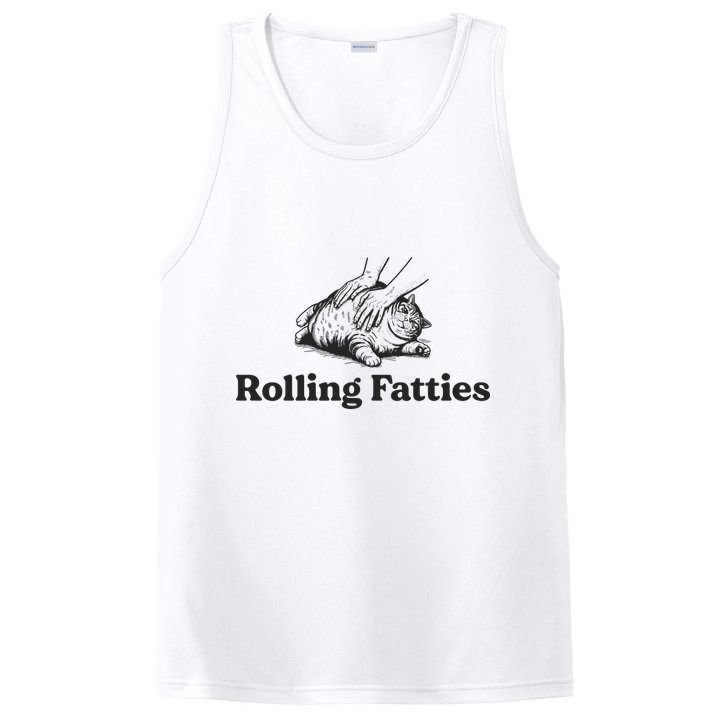 Rolling Fatties Funny Cat Lover PosiCharge Competitor Tank