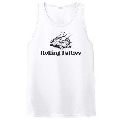 Rolling Fatties Funny Cat Lover PosiCharge Competitor Tank