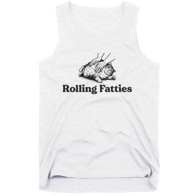 Rolling Fatties Funny Cat Lover Tank Top