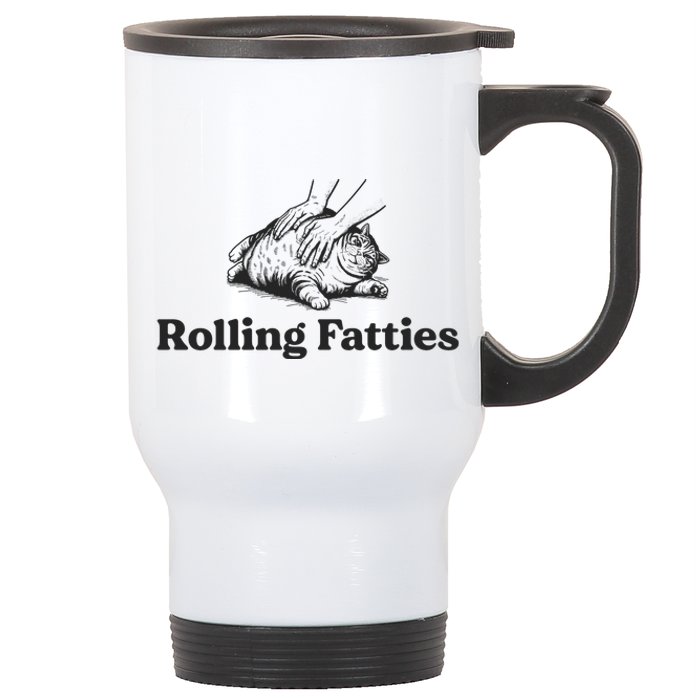 Rolling Fatties Funny Cat Lover Stainless Steel Travel Mug